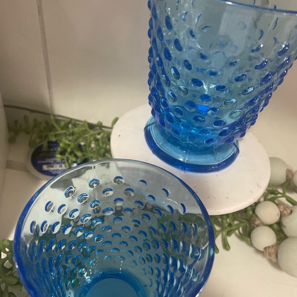 Blue Hobnail Votive Holders - Picture 4 of 4